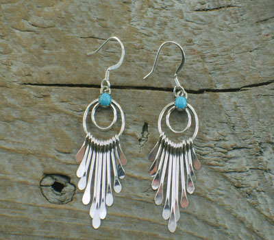 Indian Earrings Turquoise Dangle